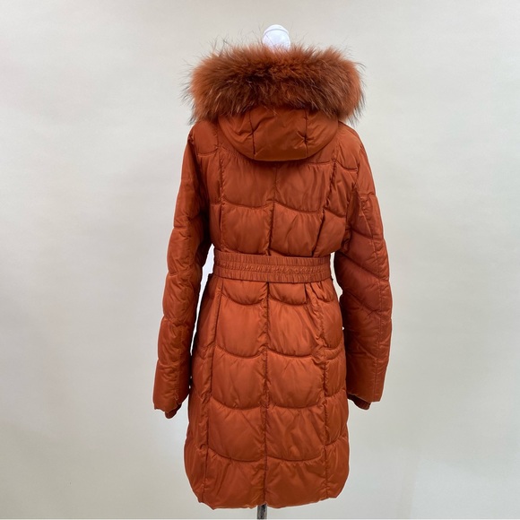 Olanmear Terracotta Color Puffer Jacket With Detachable Hood Fur Size 2XL - Picture 2 of 14